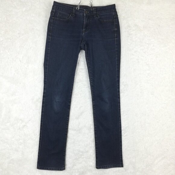 Calvin Klein Womens Jeans Skinny Blue‎ Denim Low Rise Dark Wash Stretch Tall 4T - Picture 1 of 13